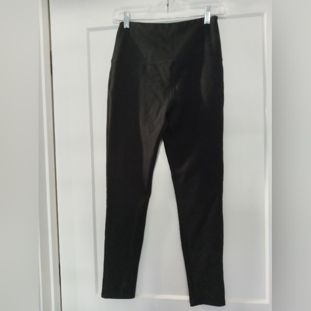 Jones & Co Black Dress Leggings Thick Medium EUC Compression Pants - Picture 2 of 4